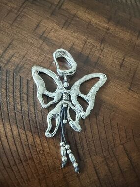 Silver Butterfly Pendant Scarf Slide